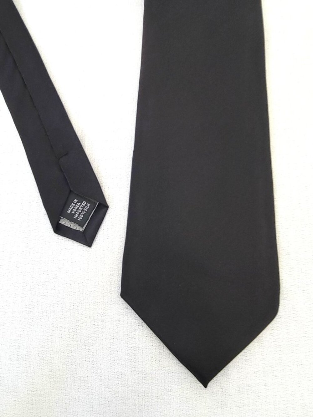 Regis Men's 100% Silk Tie Solid Black Classic Formal Wedding Funeral Necktie